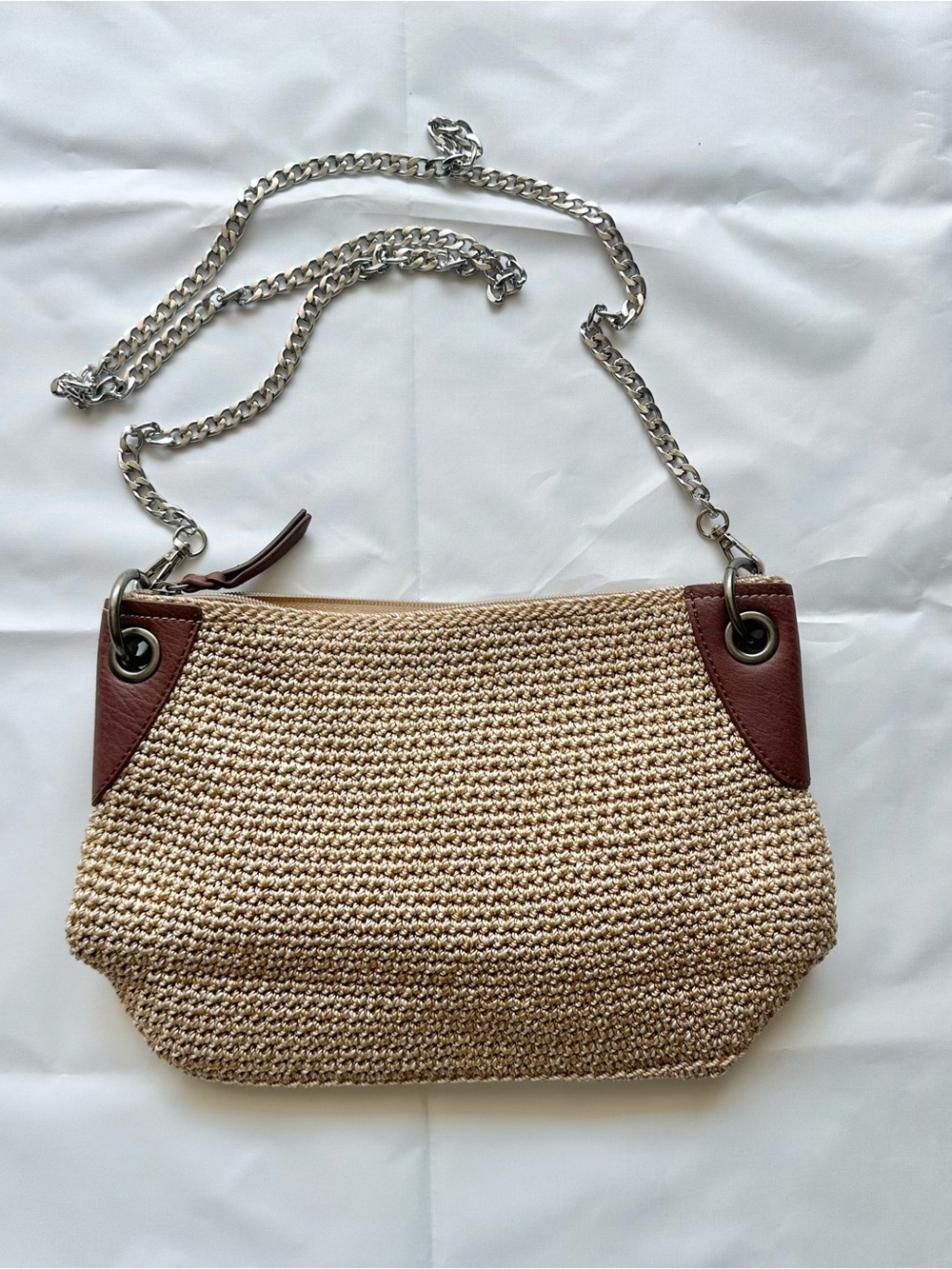 The Sak Indio beige/tan crochet shoulder bag